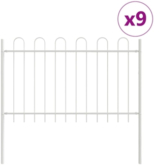 vidaXL Gartenzaun Weiß 15.3 x 0.8 m Pulverbeschichteter Stahl 3334184