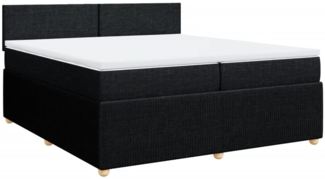 vidaXL Boxspringbett mit Matratze Schwarz 200x200 cm Stoff 3287558