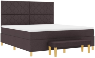 vidaXL Boxspringbett mit Matratze Dunkelbraun 180 x 200 cm Stoff 3344397