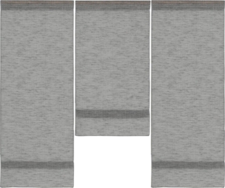 EXPERIENCE Scheibengardine Scheibengardine modern 3er I 4er Mini Flächenvorhang Set Anthrazit 4049 I 4050 Breite 90 cm I 120 cm (3 St), Stangendurchzug, halbtransparent, Lintex, Modern, Karo, Kitchenline
