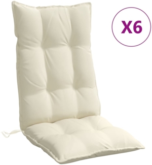 vidaXL Hochlehner-Auflagen 6 Stk. Creme Oxford-Gewebe 377610