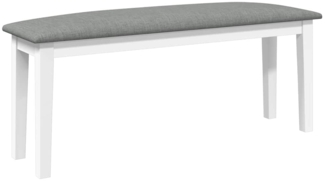 vidaXL Bank 110 cm Weiß Massivholz Gummibaum 4102606
