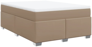 vidaXL Boxspringbett Matratze Cappuccino-Braun 160x200 cm Kunstleder 3285220
