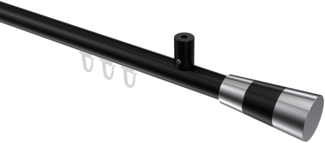 Innenlauf-Gardinenstangen-Set Sonius Tanara 100 cm, 1-läufig, 20 mm Ø Schwarz