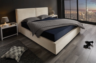 riess-ambiente Boxbett ROCCO 180x200 cm beige Cord – mit Bettkasten & Kopfteil, modern (Einzelartikel, 1-St), Cordstoff, gepolstertes Kopfteil, mit Stauraum, Design