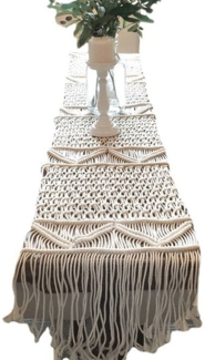 FELIXLEO Tischläufer Tischläufer Makramee 35x200 cm Macrame mit Table Runner Handgewebtl