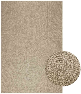 Teppich ZIZUR Beige 160x230 cm Jute-Optik Indoor und Outdoor 4010409