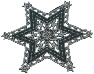 Haus und Deko Tischdecke Sterne Weihnachten Deckchen Advent bestickt Untersetzer Mitteldecke (1-tlg)