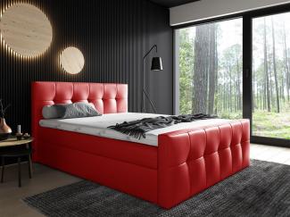 Boxspringbett OWEN 120x200 cm Kunstleder Rot