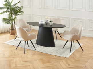 Vente-unique - Esstisch - 6 Personen - MDF - Schwarz - ANTELADA