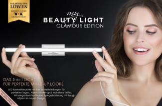 MY BEAUTY LIGHT Spiegelleuchte Glamour Edition 5-in-1 LED Licht, perfekte, strahlende Make-Up Looks, simuliert Tageslicht, 5 Lichteinstellungen, elegantes Design