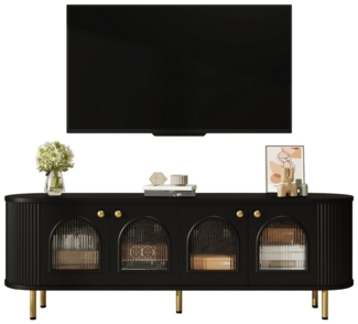 BlingBin TV-Schrank Lowboard (1-St, mit Glastüren goldene Griffe und Beine) fürs Wohnzimmer