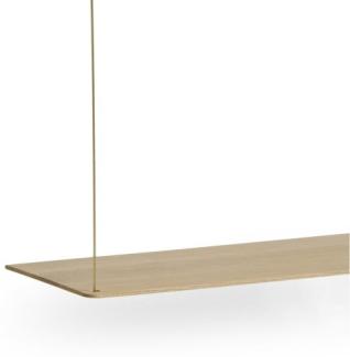 Extraboden für Hängeregal STEDGE SHELF - Ausführung: Holzart: Eiche, weißpigmentiert lackiert Aufhängung: Messing, Breite: 80 cm