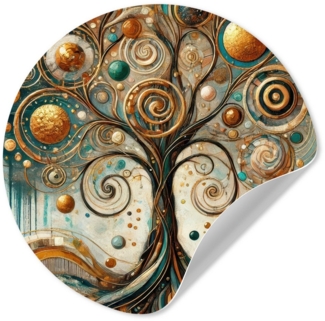 MuchoWow Wandsticker Baum des Lebens - Baum - Abstrakt - Modern (1 St), Wandtattoo Selbstklebend, Wohnzimmer Deko Aufkleber, 30x30 cm