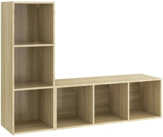 vidaXL TV-Schränke 2 Stk. Sonoma-Eiche 107 x 35 x 37 cm Spanplatte [3079937]