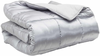 vidaXL Winterbettdecke Silber 220 x 240 cm Satin und Mikrofaser 42025869