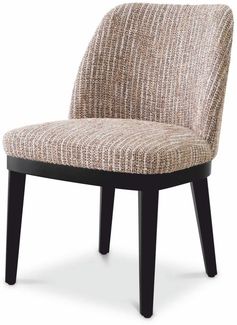 Casa Padrino Luxus Esszimmer Stuhl Beige / Schwarz H. 79 cm - Esszimmer Möbel