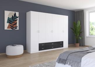 rauch Kleiderschrank, Drehtürenschrank GAMMA, 6-türig, 6 Schubkästen, Alpinweiß, 271 x 210 x 54 cm