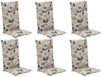 GO-DE Hochlehnerauflage Stuhlauflage XIMULI, B 50 x L 120 cm, Creme, Blau, (Set, 6 St), für Hochlehner-Stühle
