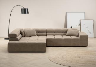 INOSIGN Ecksofa Ancona incl. Kopfteilverstellung, Zierkissen Breite 319cm, L-Form, wahlweise motorische Sitztiefenverstellung, auch in Cord + Easy Care