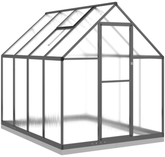 vidaXL Gewächshaus mit Fundamentrahmen Anthrazit 224x169x202 cm Alu 3266325