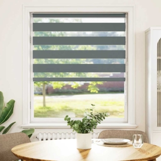 vidaXL Zebrarollo Dunkelgrau 115x100 cm Stoffbreite 110,9 cm Polyester 4014108