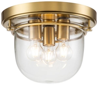 Quoizel QZ-WHISTLING-F-BB Badezimmerleuchte Whistling E27 40W IP44 Stahl, Glas; Messing gebürstet B:33cm Ø33cm dimmbar