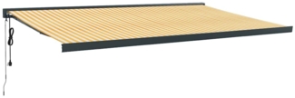 vidaXL Markise Einziehbar Gelb und Weiß 5x3 m Stoff und Aluminium 3154610