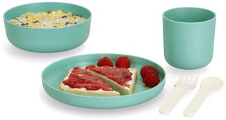 Zeller Present Kindergeschirr-Set (5-tlg), (je 1 Teller, Schüssel, Tasse, Gabel, Löffel)