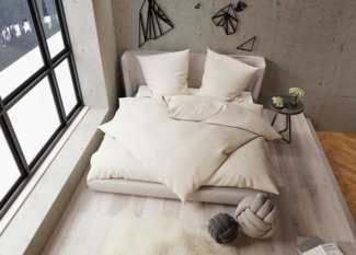 TENCEL™ Lyocell Bettwäsche beige Garnitur 200x220 + 2x 80x80