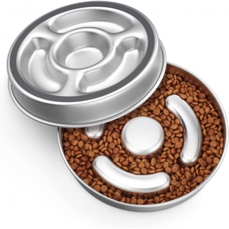Rutschfester Edelstahl-Hundenapf mit 4 Tassen Fassungsvermögen, geeignet für mittelgroße bis große Hunde. Ein praktischer Wassernapf für Haustiere, perfekt für schnelle und langsame Fresser.