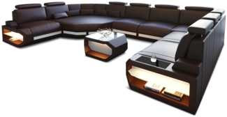 Sofa Asti U Leder, Ledermix, Weiß, Rechts