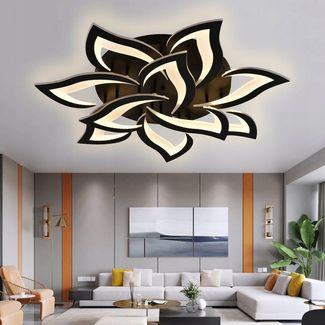 Riserva Deckenleuchte Warmes Licht,Acryl Deckenleuchte,Schwarz,10 Lichter,3000 K