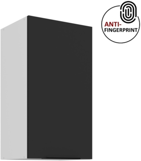 Küchen Hängeschrank 40 cm ARIA Schwarz ultra matt + Weiss matt, hochwertige Fronten mit Anti Fingerprint Beschichtung Küchenzeile Küchenblock