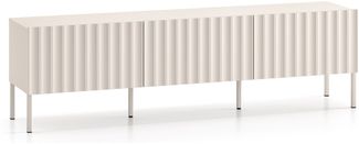 Selsey 'Derriva' TV-Lowboard mit geriffelten Fronten, hellbeige, ca. 50 x 170 x 37 cm