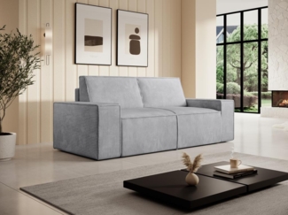 Vente-unique - 2-Sitzer Sofa - Cord - Hellgrau - AMELIA