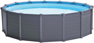 Intex Frame Swimming Pool Set "Graphit", graphit, Ø 478 x 124 cm,Inkl. Sandfilteranlage
