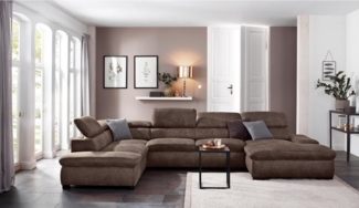 Home affaire Wohnlandschaft Alberto U-Form, mit Kopfteilverstellung, wahlweise mit Bettfunktion