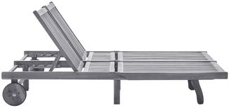 vidaXL 2-Personen-Sonnenliege mit Auflage Grau Akazie Massivholz 3061402