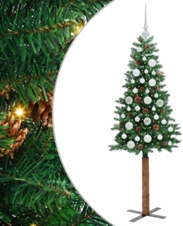 vidaXL Schlanker Weihnachtsbaum mit 150 LEDs mit Ständer Grün 150 cm 3394854