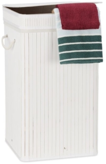 3 x Faltbarer Wäschekorb Bambus weiß