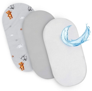 Totsy Baby Spannbettlaken Spannbettlaken Kinderwagen Set 75x35 cm 3er