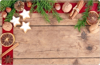 matches21 HOME & HOBBY Platzset Abwaschbares Tischset Weihnachten Gewürze & Holz-Optik, (1-St), Platzsets als Tisch-Untersetzer und Tisch-Deko für Esstisch Teller