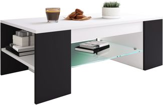 VCM Beistelltisch & Couchtisch Tunas 917671 Weiß / Schwarz H. 35 x B. 100 x T. 50 cm