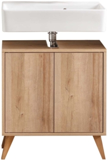 Fackelmann FINN Badmöbelset 3-teilig, 60 cm breit, mit Füßen, Braun hell