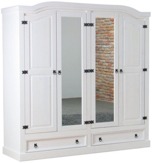 ebuy24 Kleiderschrank New Mexico Kleiderschrank 4-türig mit 2 Spiegeltür