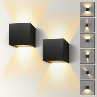 Simloveve LED Wandleuchte Wandleuchte 12W LED Wandlampe verstellbarer Wandstrahler, LED fest integriert, Warmweiß, Modern Square Lampe für Wohnzimmer Schlafzimmer BalkonTreppen Flur
