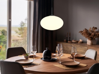 Retro LED Pendelleuchte Schwarz mit Glaskugel Lampenschirm, Ø 40cm