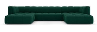 Micadoni Panorama Sofa Serena 5-Sitzer Samtstoff Flaschengrün