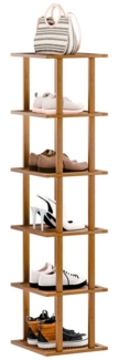 Rutaqian Schuhregal 5/6/7/ 8Lagiges Schuhregal Schmal und Hoch Holz, Shoe Rack für Eingang